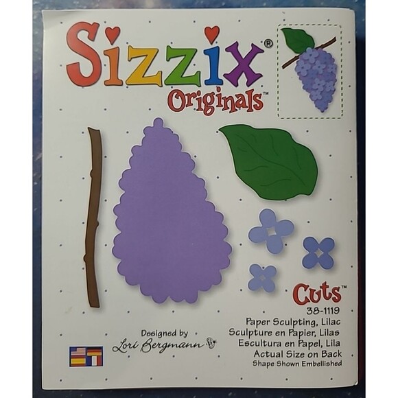 Sizzix  Originals Cuts Paper Sculpting Lilac Flower 38-1119 Scrapbooking Die - Picture 1 of 3
